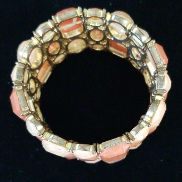 Vintage Beaded Chunky Stretch Cuff Bracelet - Picture 14 of 16